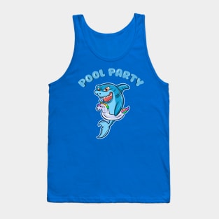 Summer Shark Pool Party Fun Tank Top